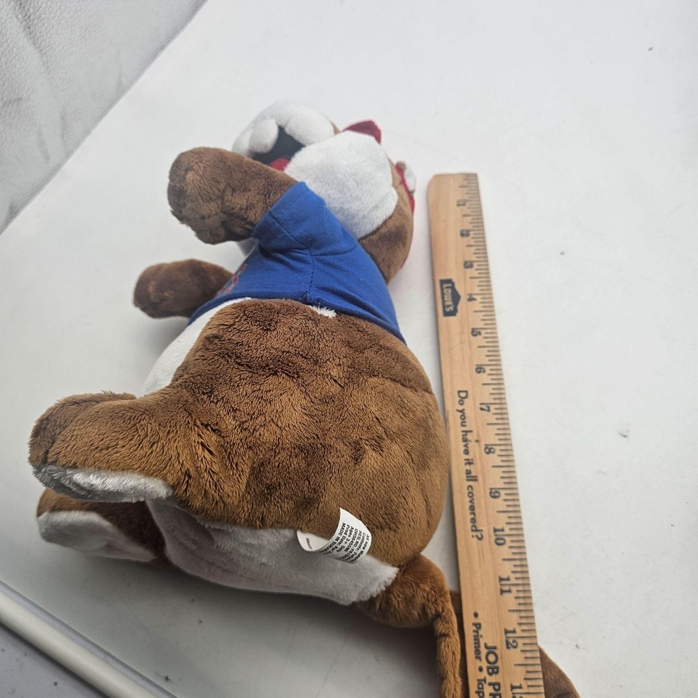 Buc-ee's Beaver Plush Stuffed Animal Toy Medium Brown Brunswick GA Blue Shirt - Picture 11 of 11